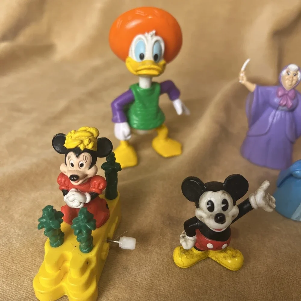 Disney Mini Figurine Lot Of 14 Mickey, Mini, Boots, Cinderella, Esmeralda, PVC